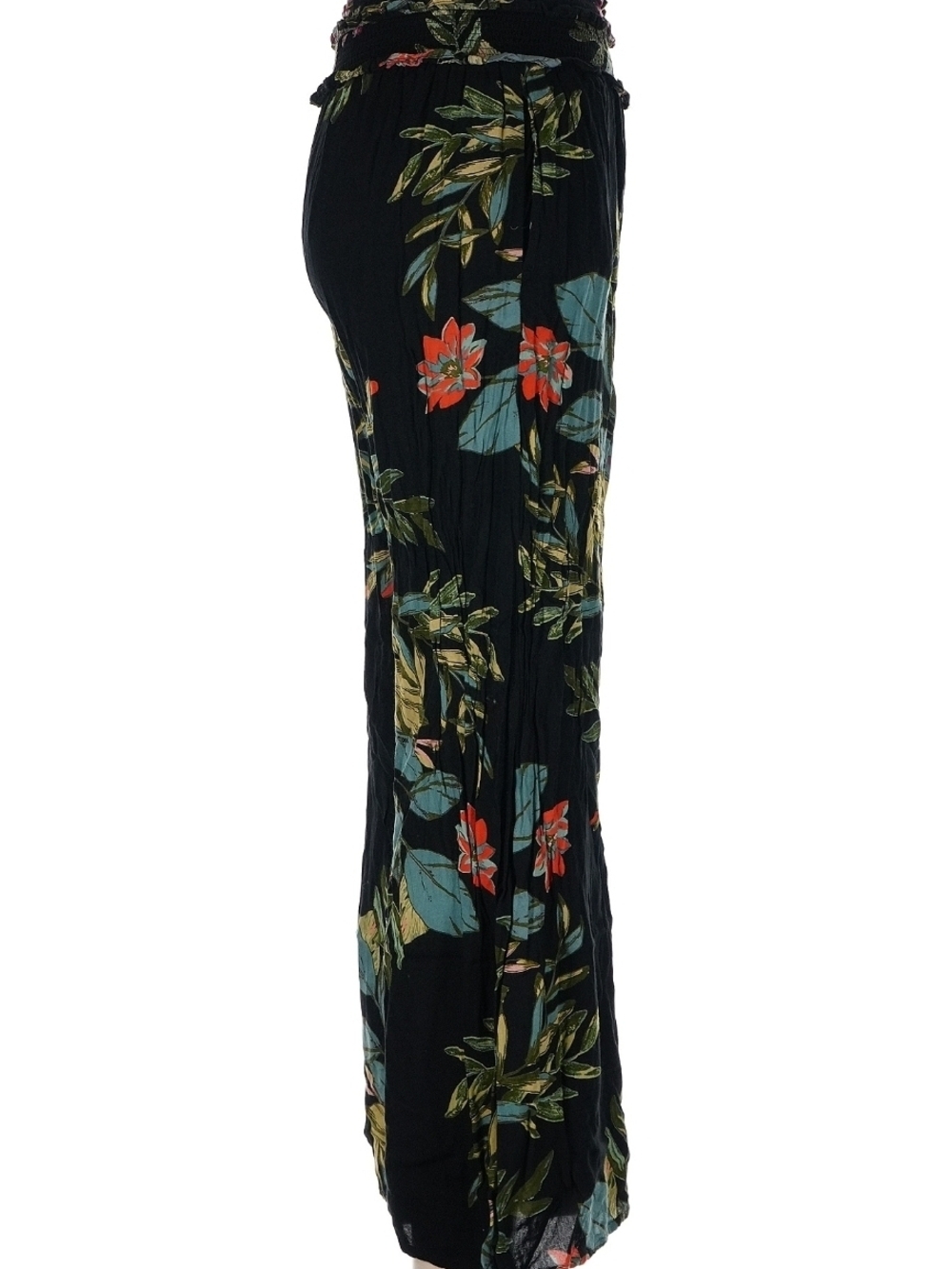 Patrons of Peace Black Floral Wide-Leg Paperbag Waist Pants - Picture 6 of 8